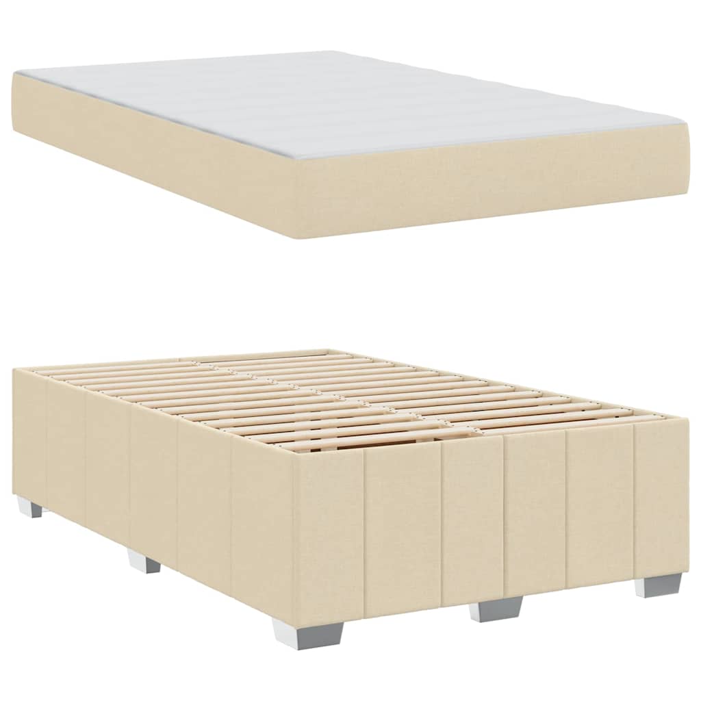 Sengestel Med Madras Creme 120 X 200 Cm Stof - Billede 5