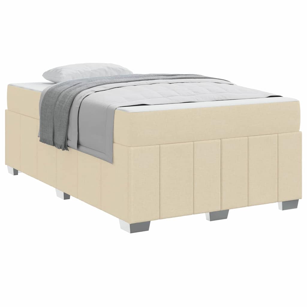 Sengestel Med Madras Creme 120 X 200 Cm Stof - Billede 3