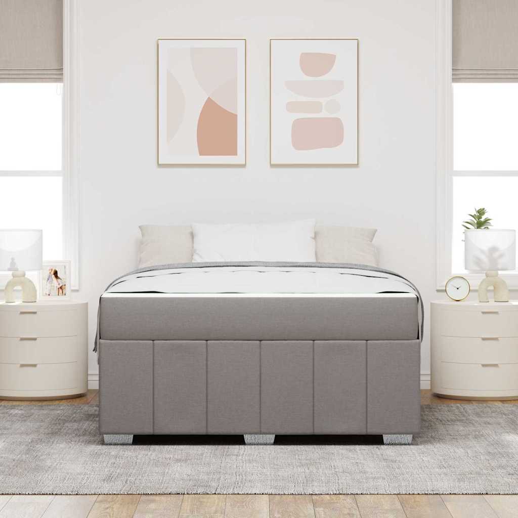 Sengestel Med Madras Gråbrun 140 X 200 Cm Stof - Billede 4