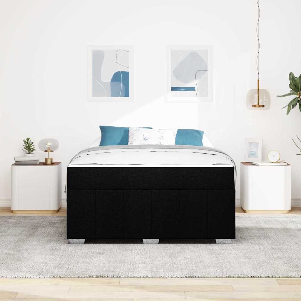 Sengestel Med Madras Sort 160 X 200 Cm Stof - Billede 4
