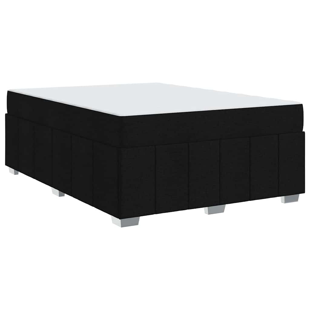 Sengestel Med Madras Sort 160 X 200 Cm Stof - Billede 2