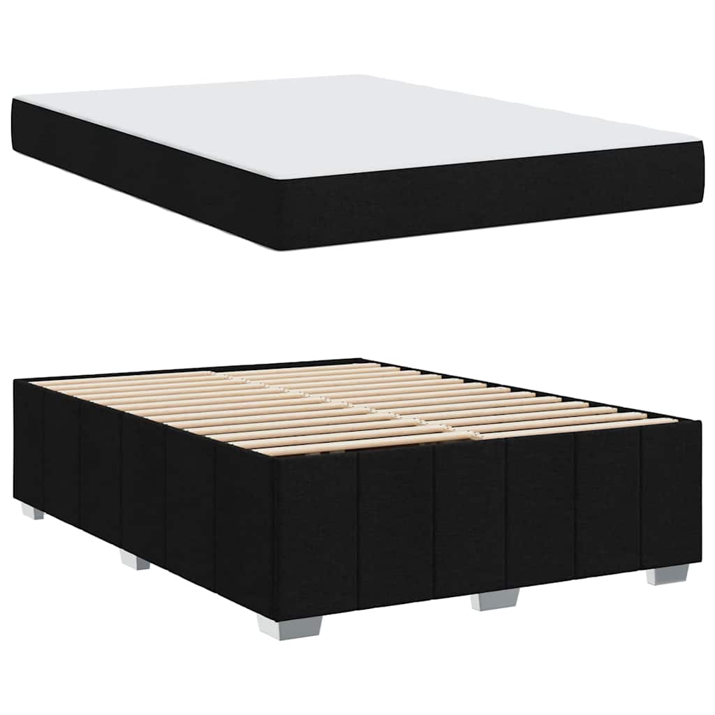 Sengestel Med Madras Sort 160 X 200 Cm Stof - Billede 5