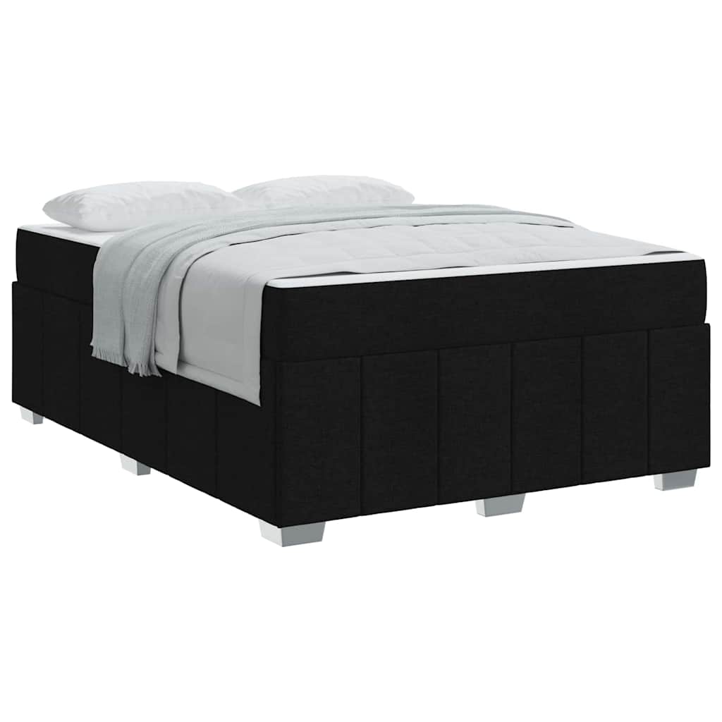 Sengestel Med Madras Sort 160 X 200 Cm Stof - Billede 3