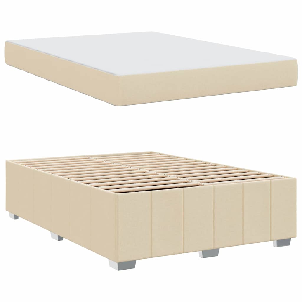 Sengestel Med Madras Creme 160 X 200 Cm Stof - Billede 5