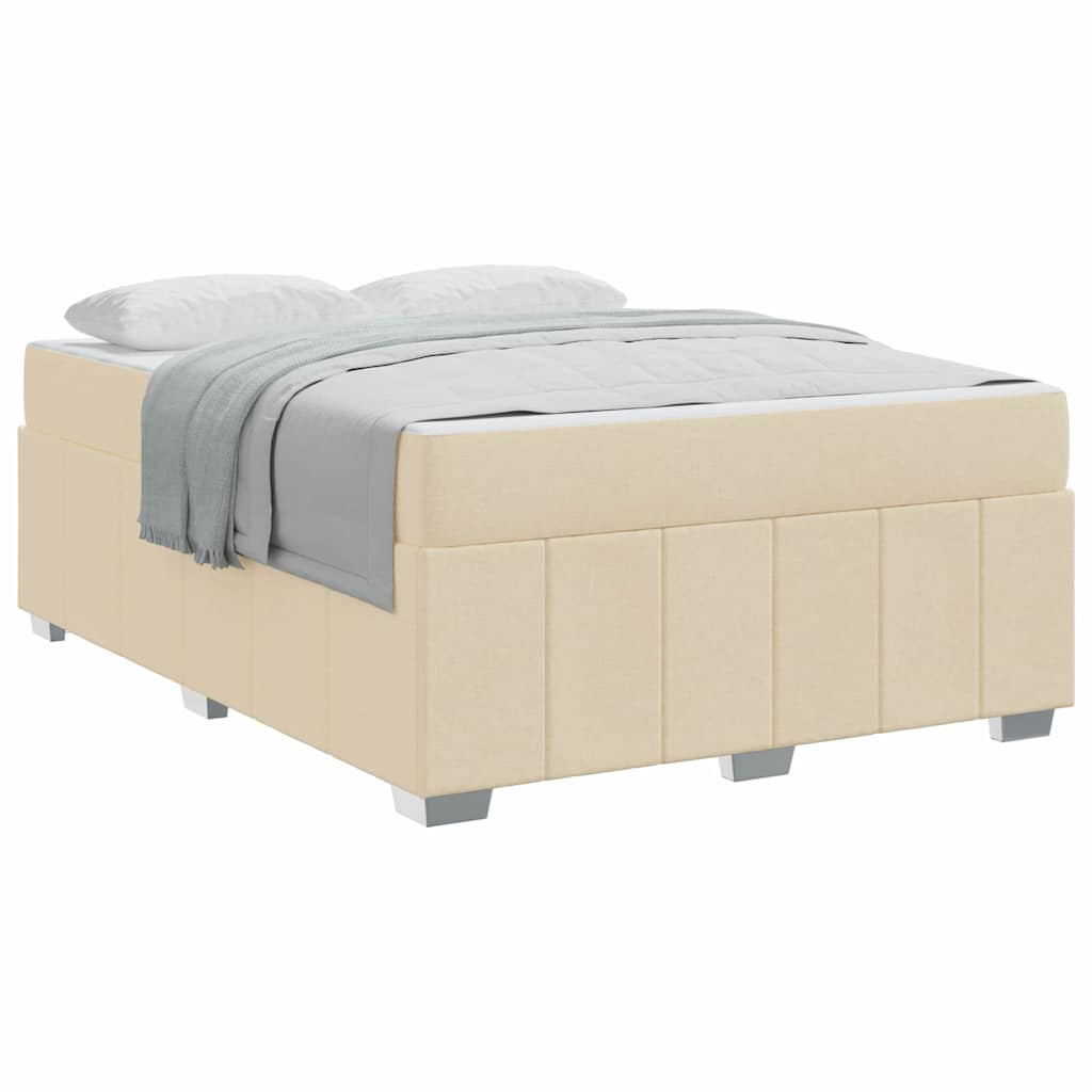 Sengestel Med Madras Creme 160 X 200 Cm Stof - Billede 3