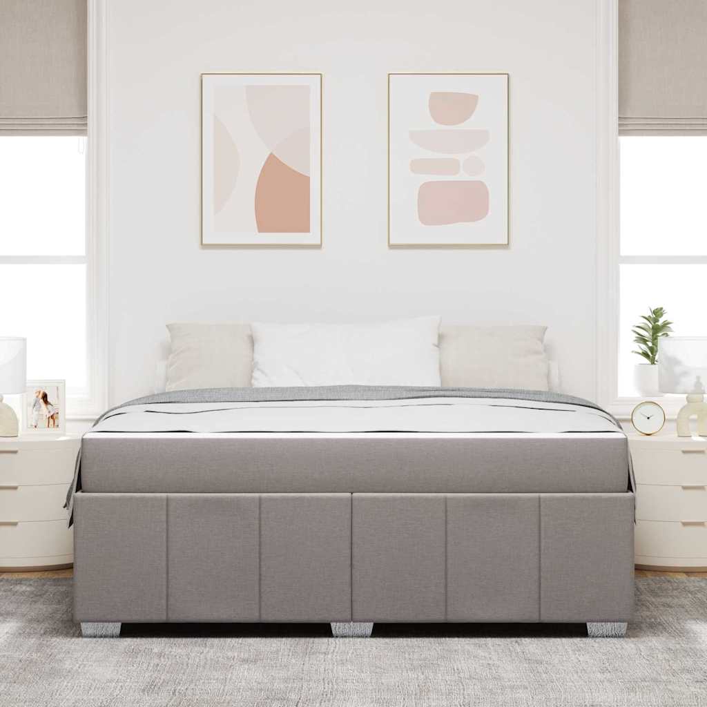 Sengestel Med Madras Gråbrun 180 X 200 Cm Stof - Billede 4