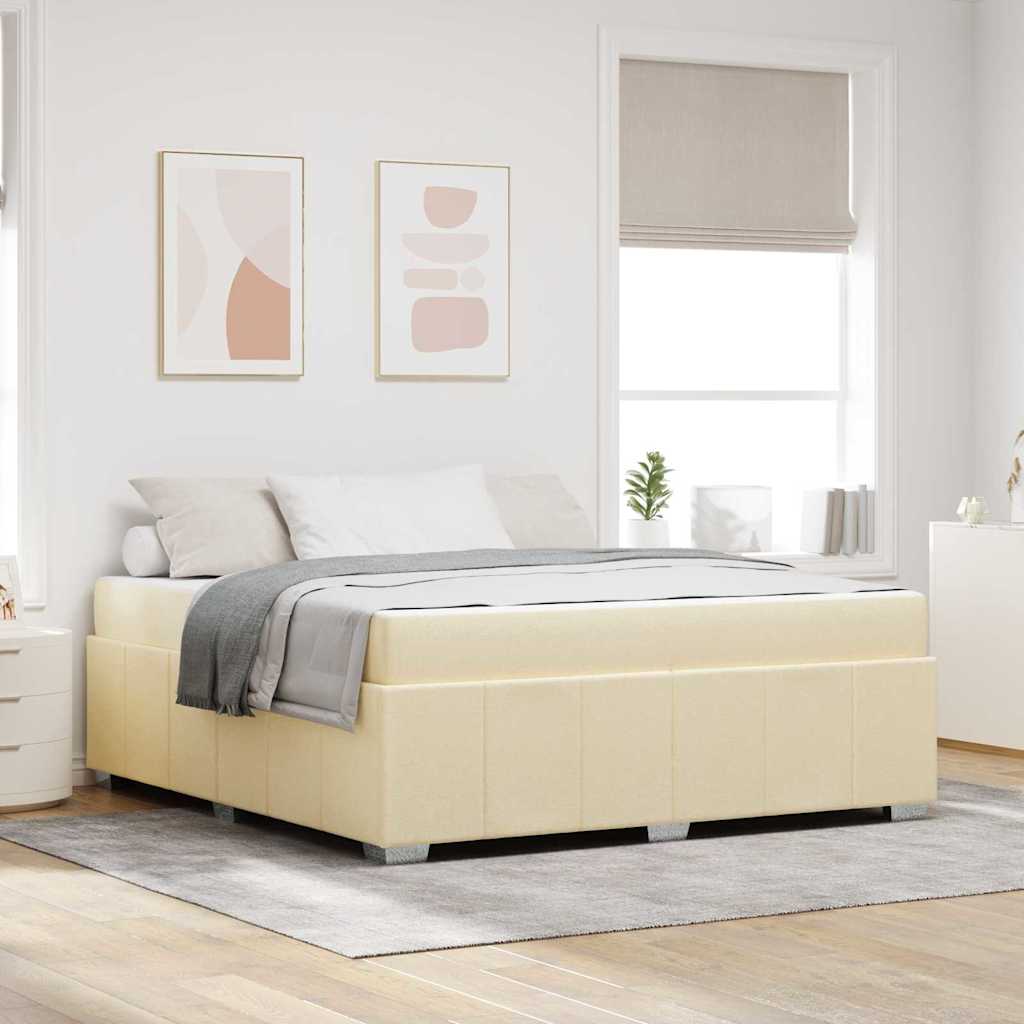 Sengestel Med Madras Creme 180 X 200 Cm Stof - Hovedbillede