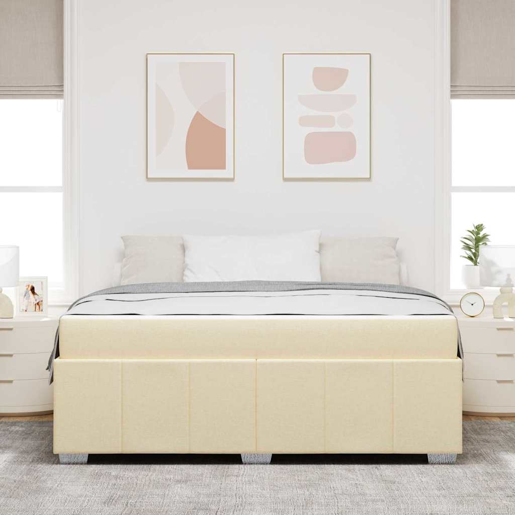 Sengestel Med Madras Creme 180 X 200 Cm Stof - Billede 4