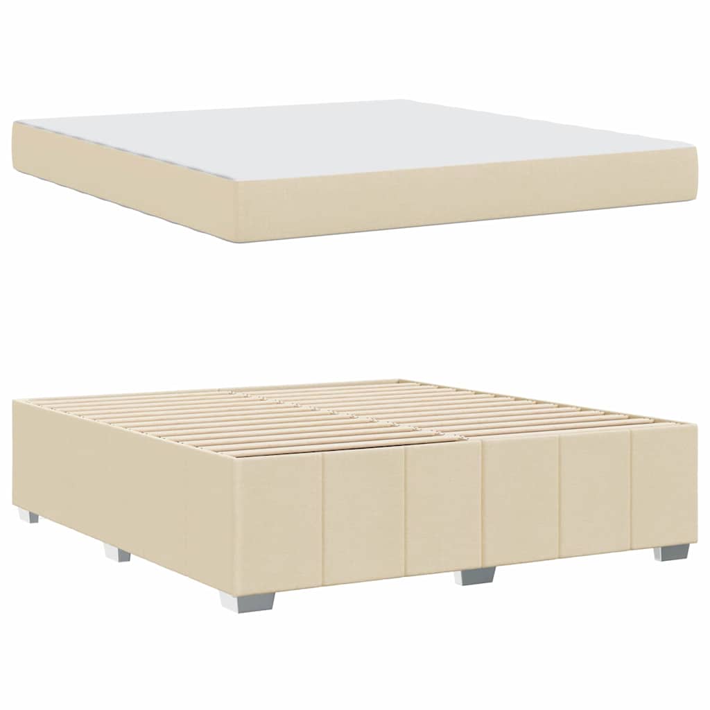 Sengestel Med Madras Creme 180 X 200 Cm Stof - Billede 5