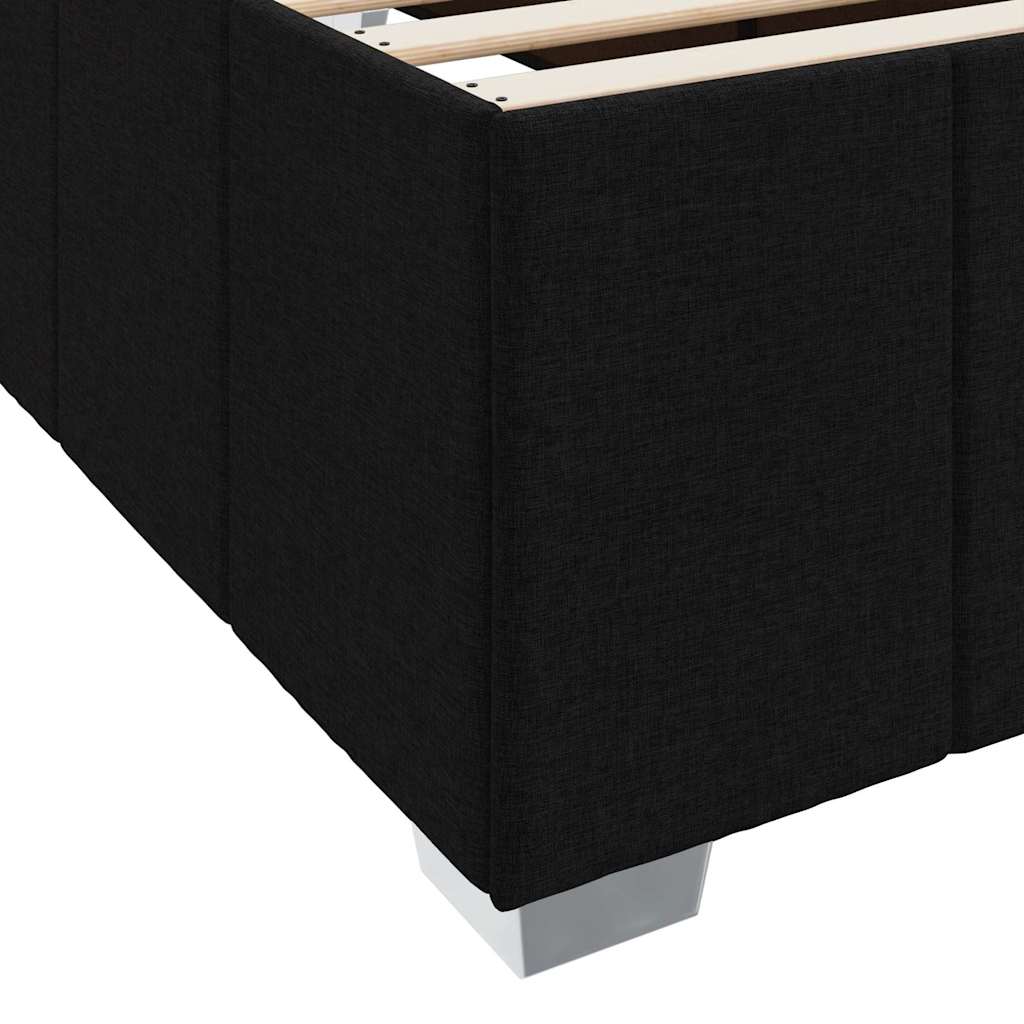 Sengestel Med Madras Sort 200 X 200 Cm Stof - Billede 9
