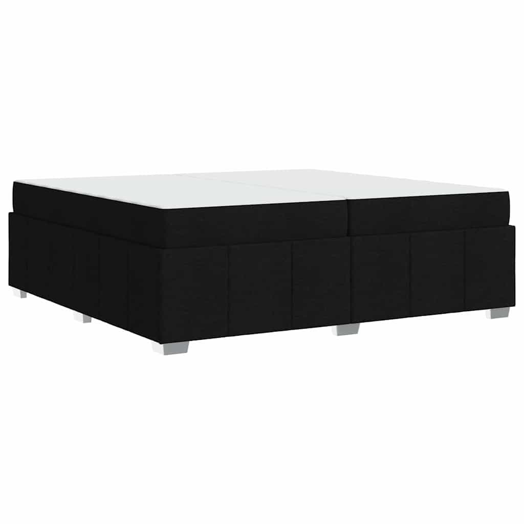 Sengestel Med Madras Sort 200 X 200 Cm Stof - Billede 2