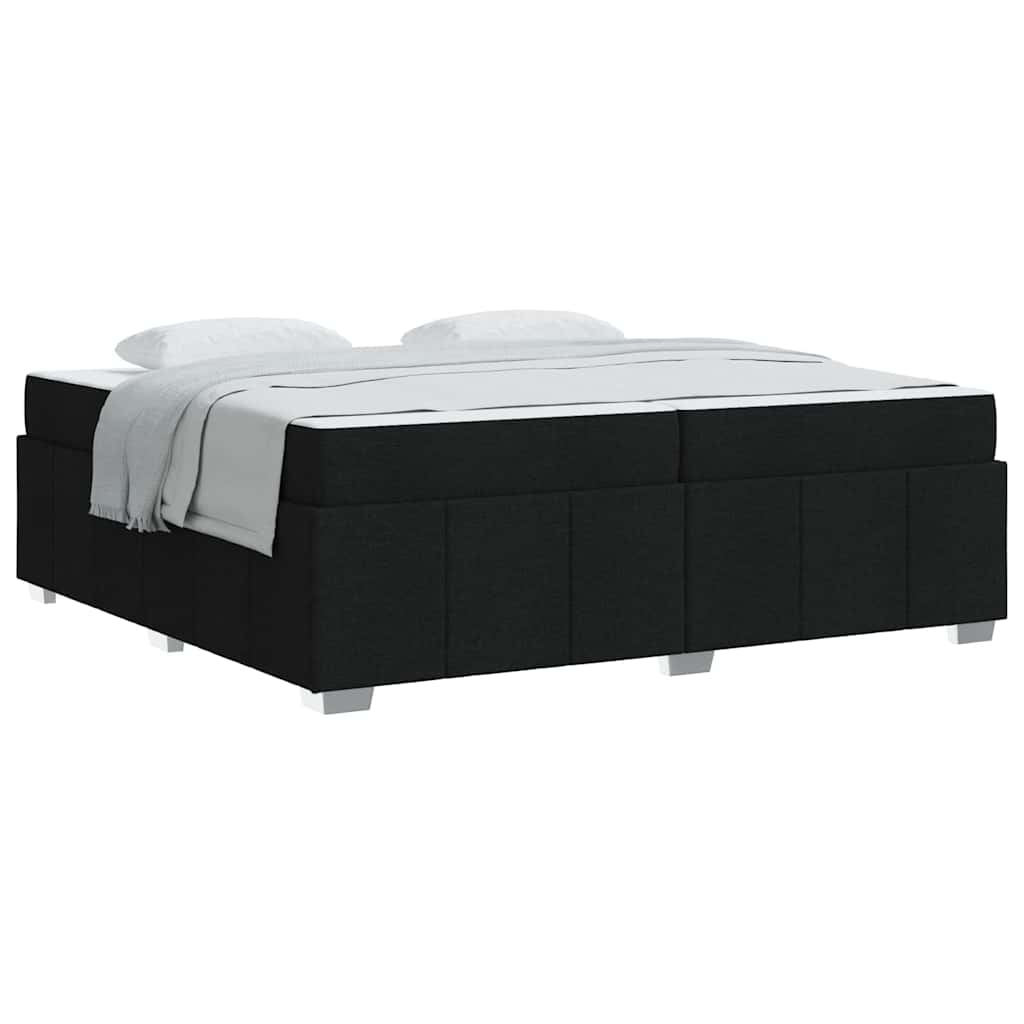 Sengestel Med Madras Sort 200 X 200 Cm Stof - Billede 3