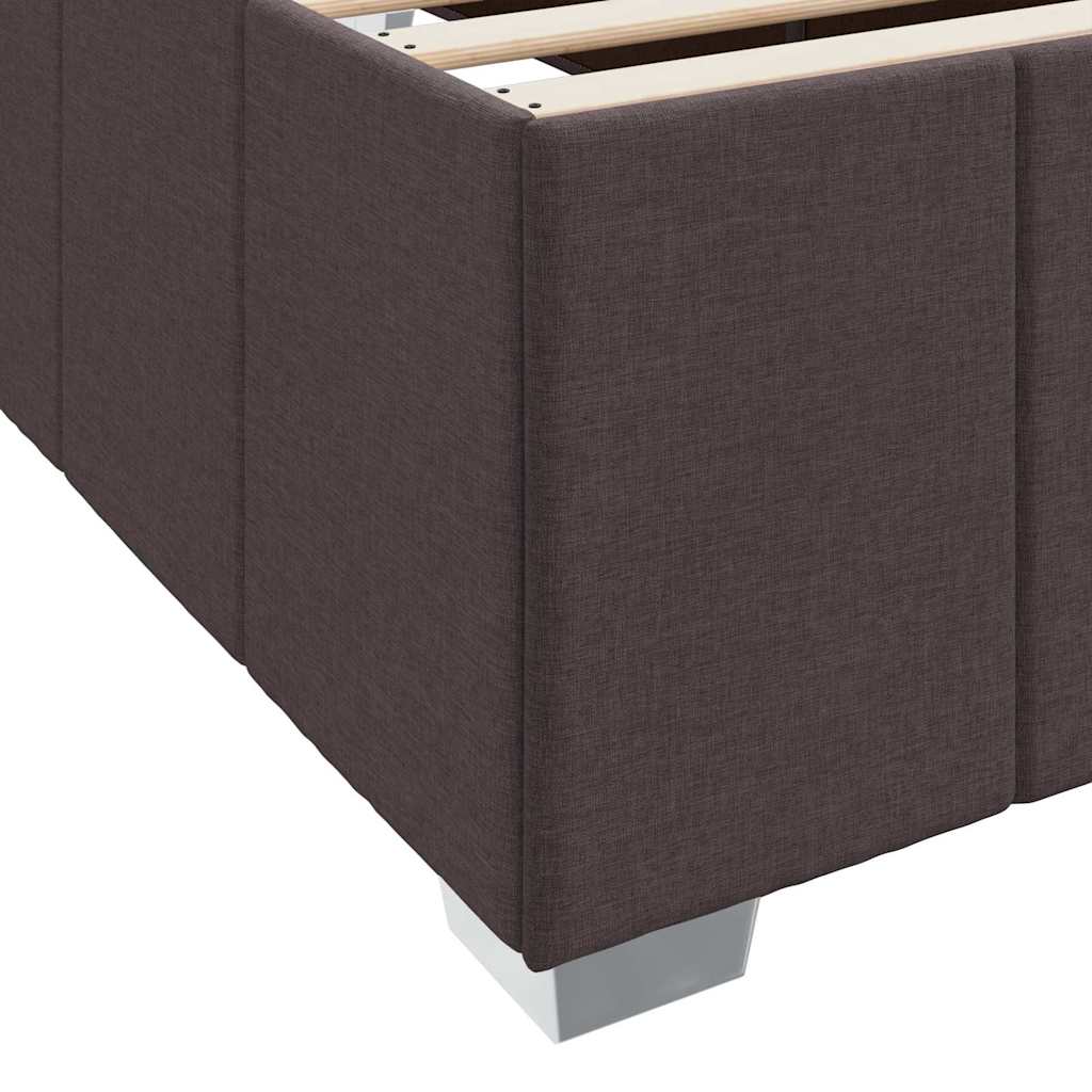 Sengestel Med Madras Mørkebrun 200 X 200 Cm Stof - Billede 9