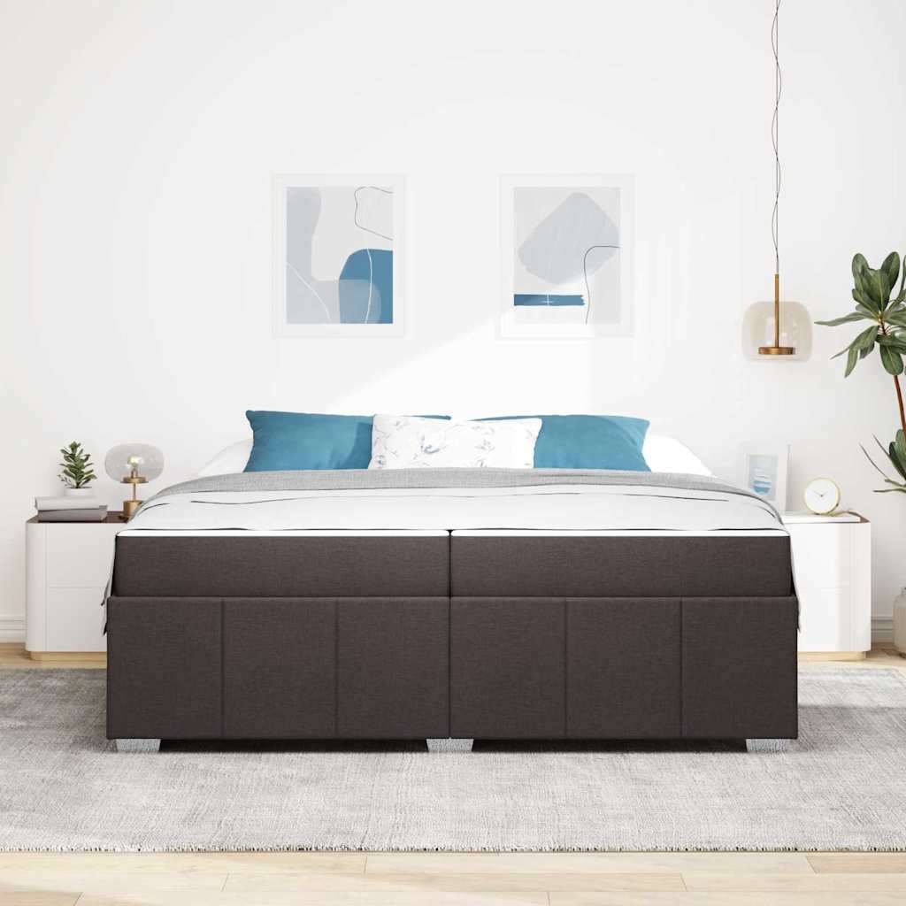 Sengestel Med Madras Mørkebrun 200 X 200 Cm Stof - Billede 4