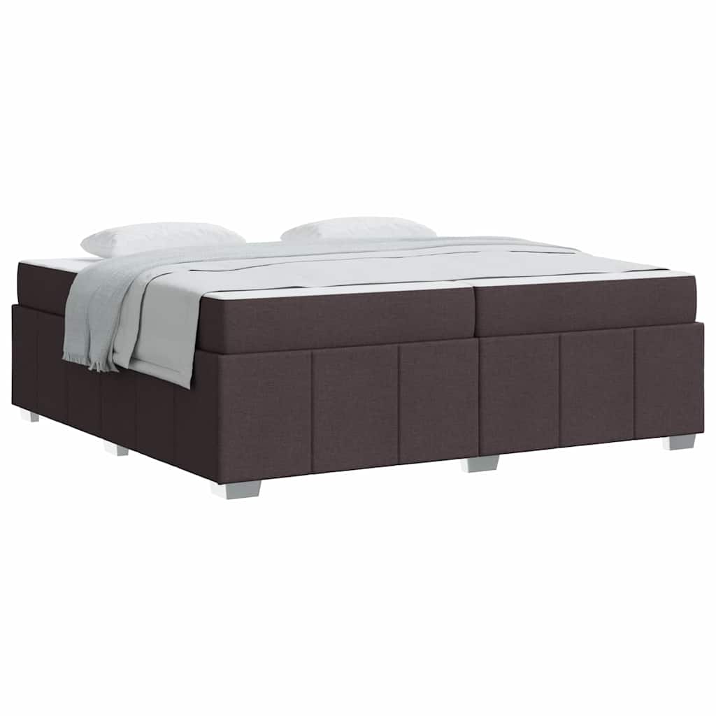 Sengestel Med Madras Mørkebrun 200 X 200 Cm Stof - Billede 3