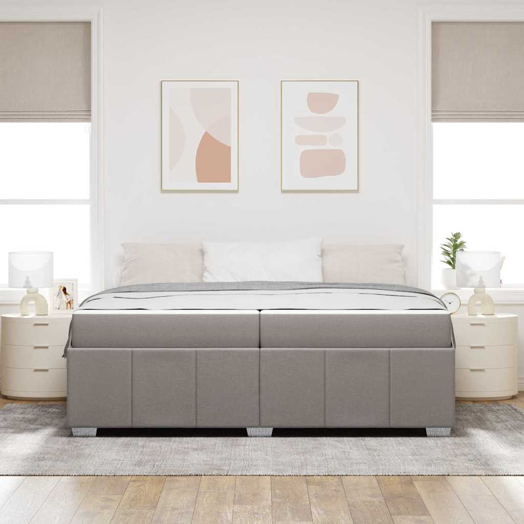 Sengestel Med Madras Gråbrun 200 X 200 Cm Stof - Billede 4
