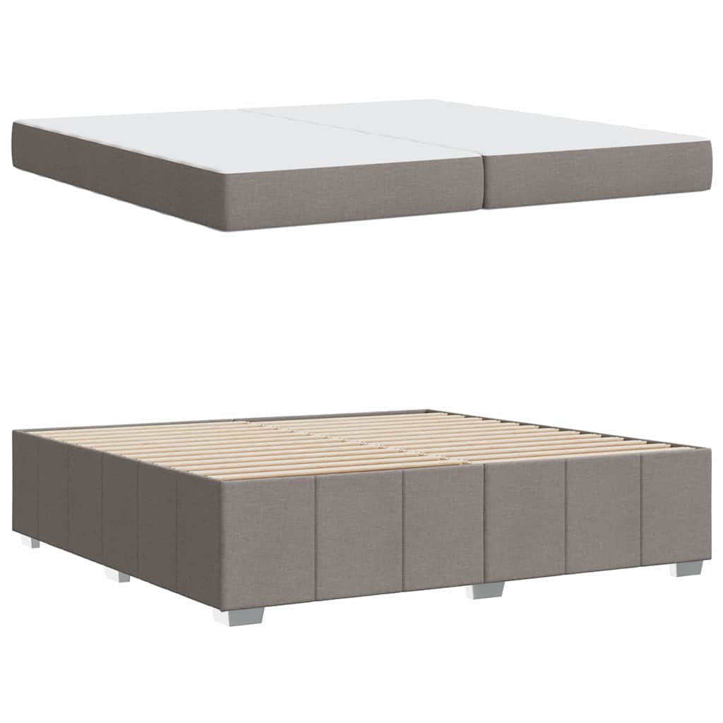 Sengestel Med Madras Gråbrun 200 X 200 Cm Stof - Billede 5