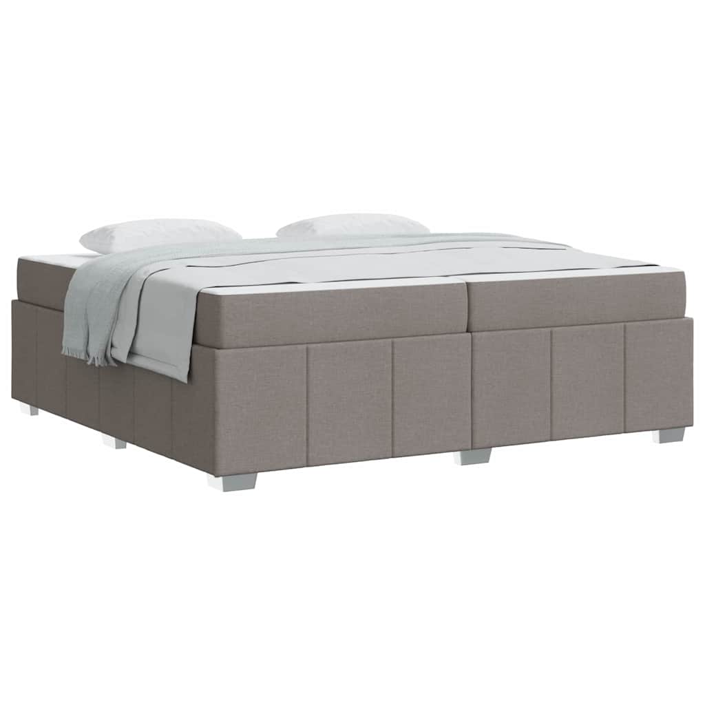 Sengestel Med Madras Gråbrun 200 X 200 Cm Stof - Billede 3