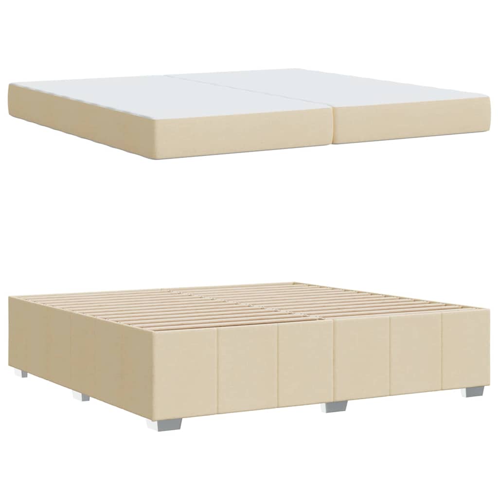 Sengestel Med Madras Creme 200 X 200 Cm Stof - Billede 5