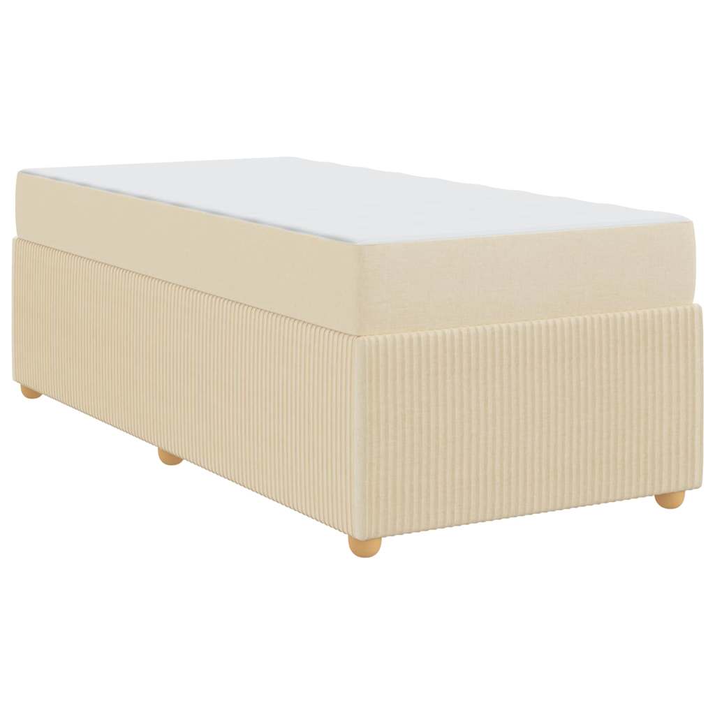 Sengeramme Med Madras Med Madras Creme 80 X 200 Cm Stof - Billede 2