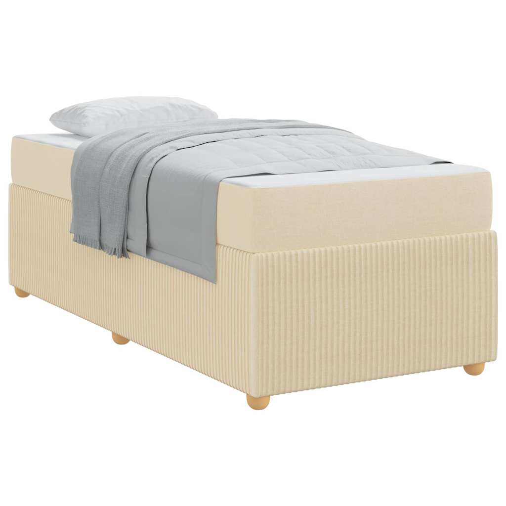 Sengeramme Med Madras Med Madras Creme 80 X 200 Cm Stof - Billede 3