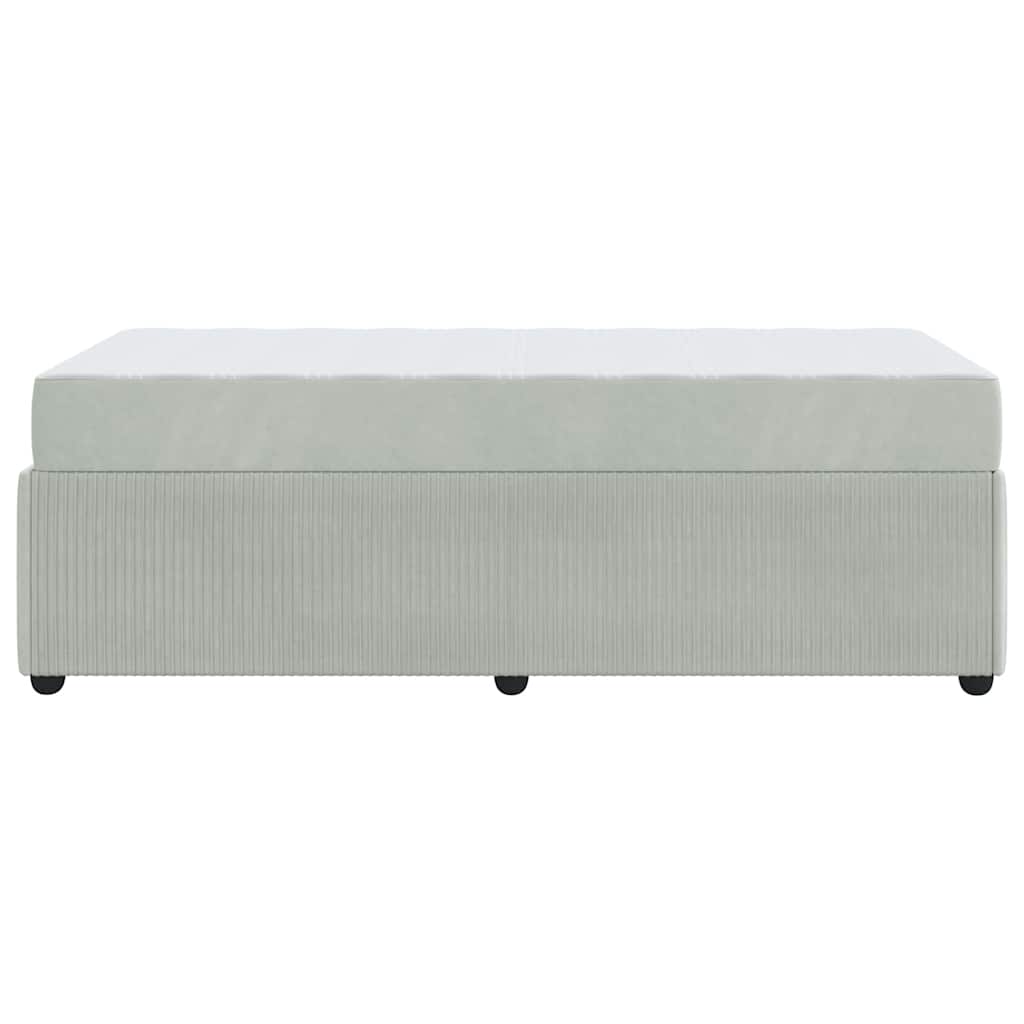 Sengeramme Med Madras Med Madras Lysegrå 80 X 200 Cm Fløjl - Billede 7