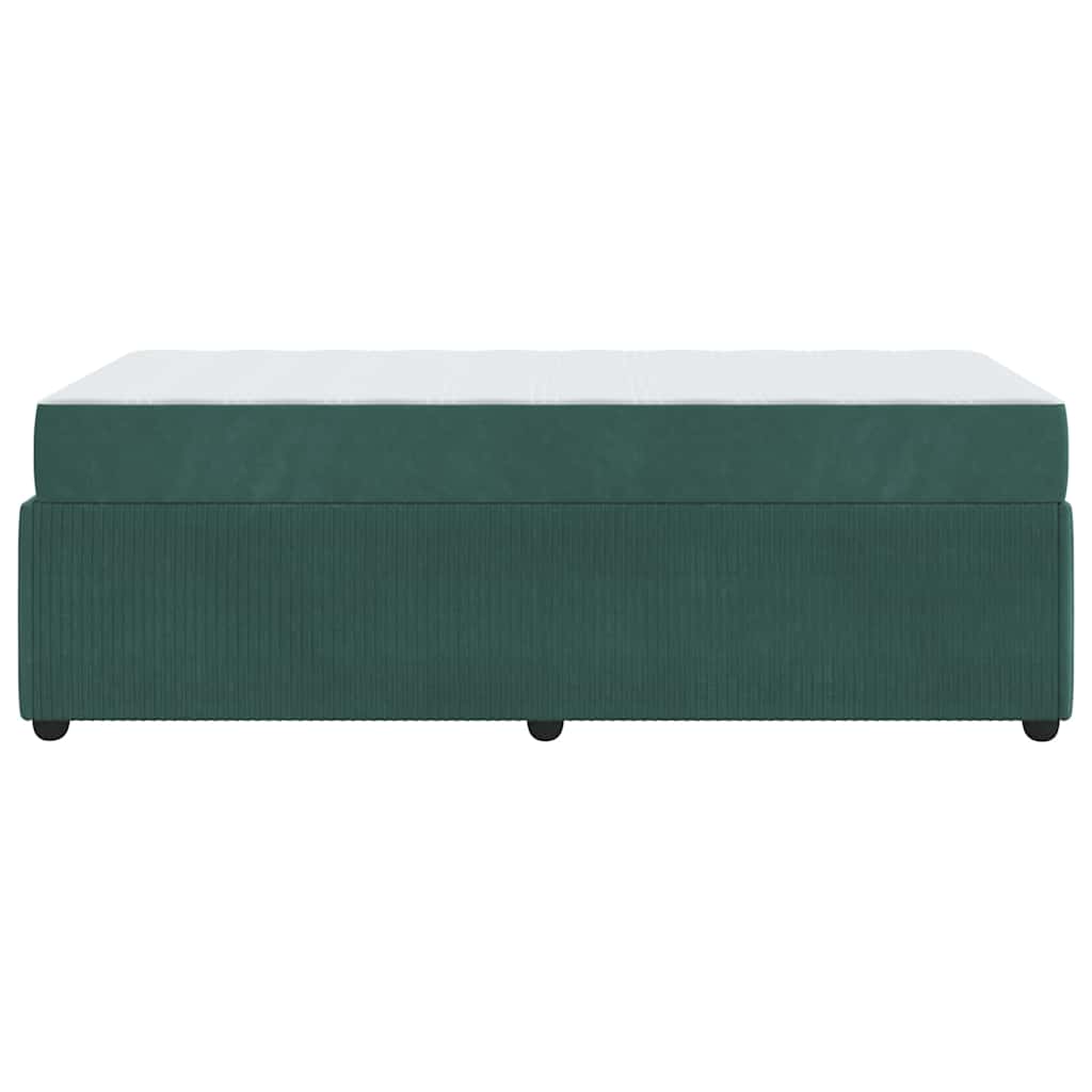 Sengeramme Med Madras Med Madras Mørkegrøn 80 X 200 Cm Fløjl - Billede 7