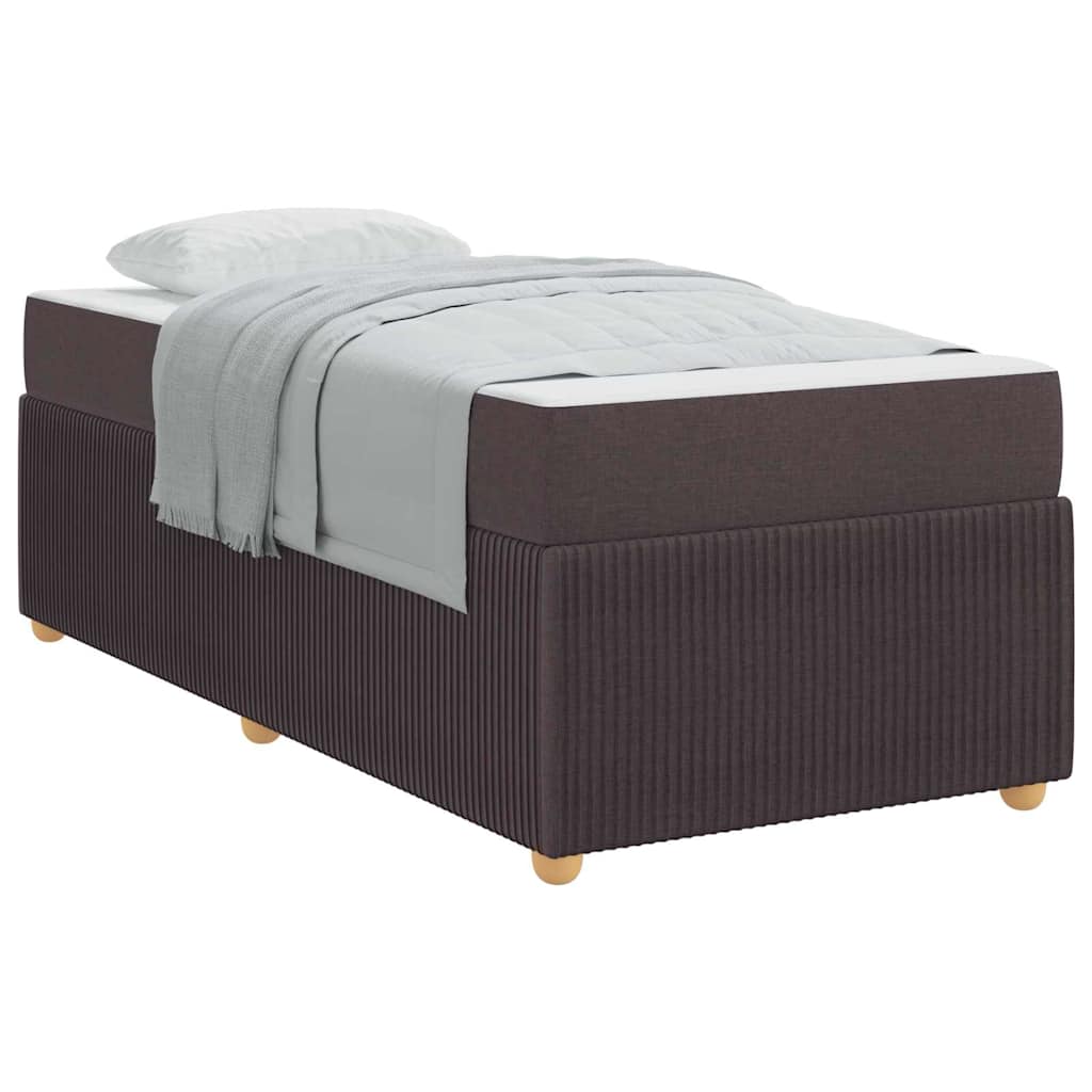 Sengeramme Med Madras Med Madras Mørkebrun 90 X 190 Cm Stof - Billede 3
