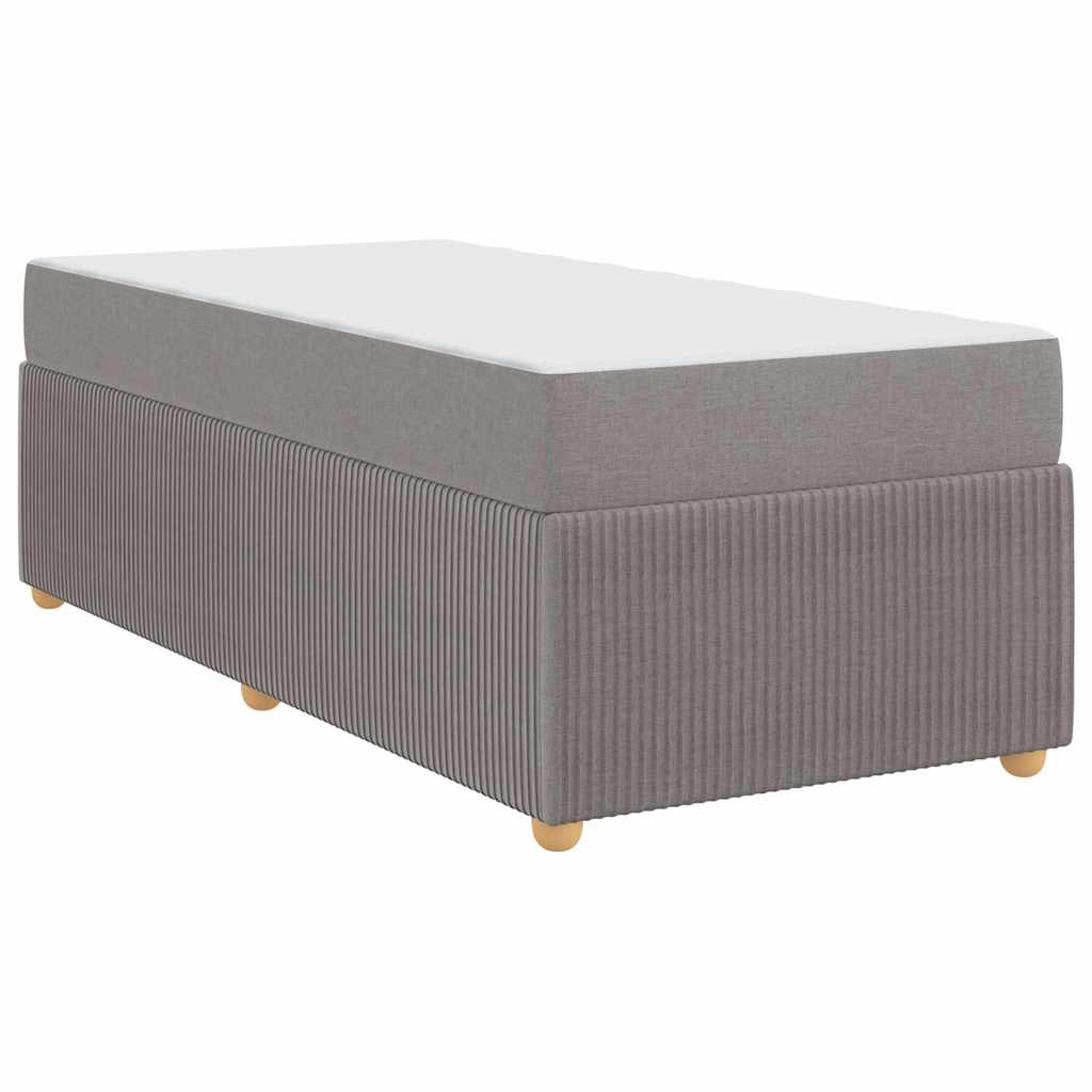 Sengeramme Med Madras Med Madras Gråbrun 90 X 190 Cm Stof - Billede 2