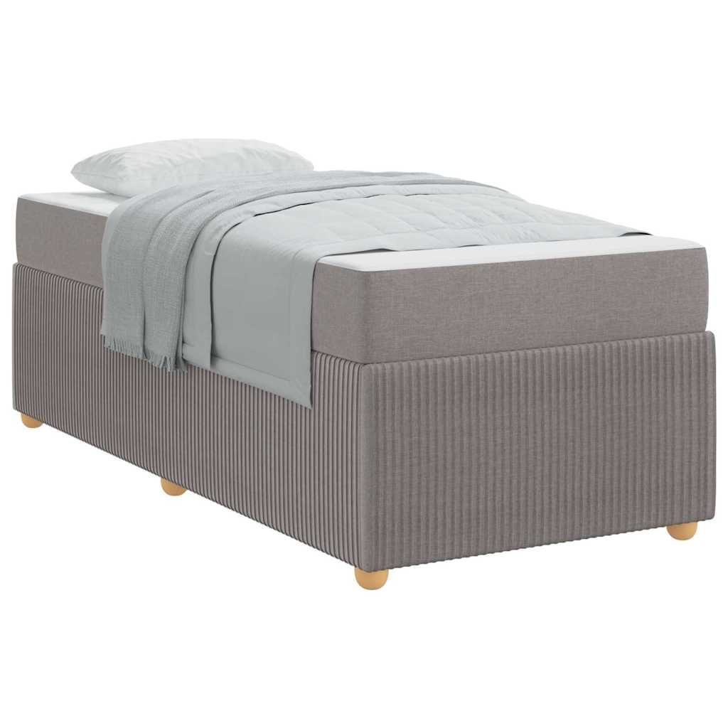 Sengeramme Med Madras Med Madras Gråbrun 90 X 190 Cm Stof - Billede 3