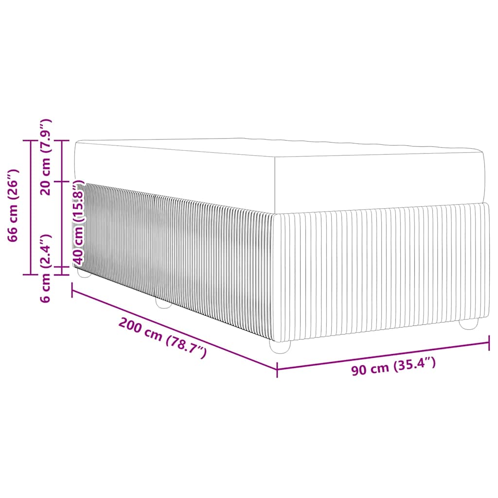 Sengeramme Med Madras Med Madras Mørkegrå 90 X 200 Cm Stof - Billede 12