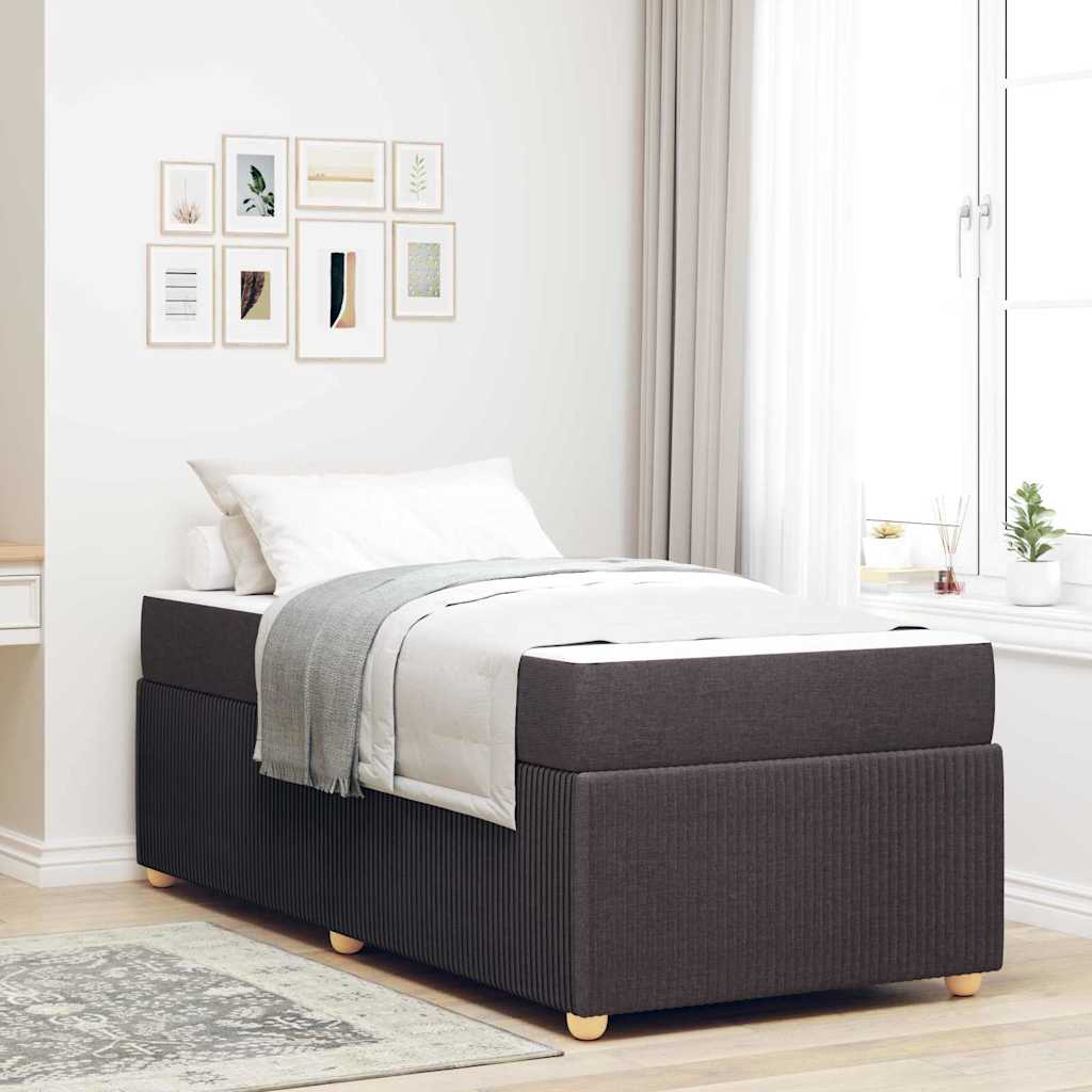 Sengeramme Med Madras Med Madras Mørkebrun 90 X 200 Cm Stof - Hovedbillede