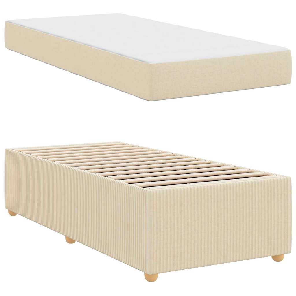 Sengeramme Med Madras Med Madras Creme 100 X 200 Cm Stof - Billede 5