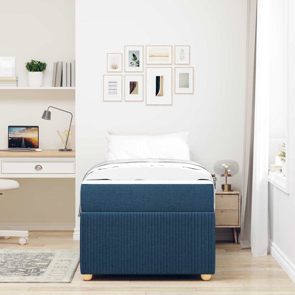 Sengeramme Med Madras Med Madras Blå 100 X 200 Cm Stof - Billede 4