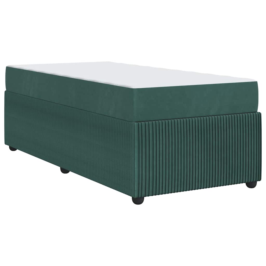 Sengeramme Med Madras Med Madras Mørkegrøn 100 X 200 Cm Fløjl - Billede 8