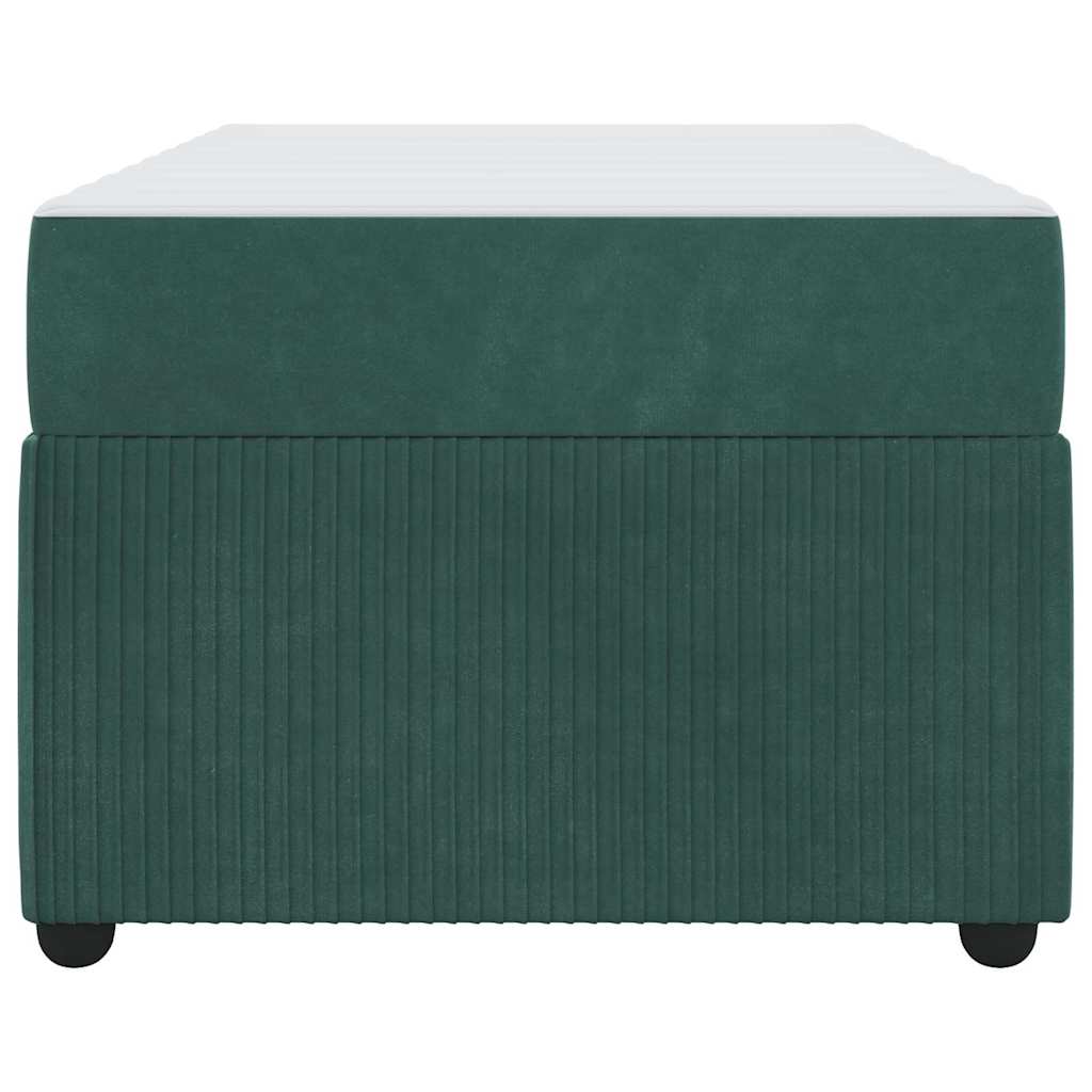 Sengeramme Med Madras Med Madras Mørkegrøn 100 X 200 Cm Fløjl - Billede 6