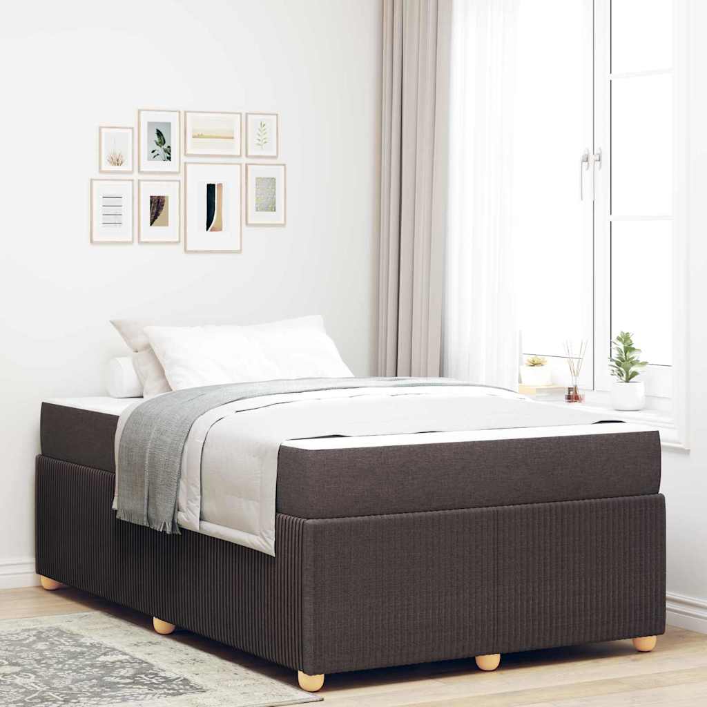 Sengeramme Med Madras Med Madras Mørkebrun 120 X 190 Cm Stof - Hovedbillede