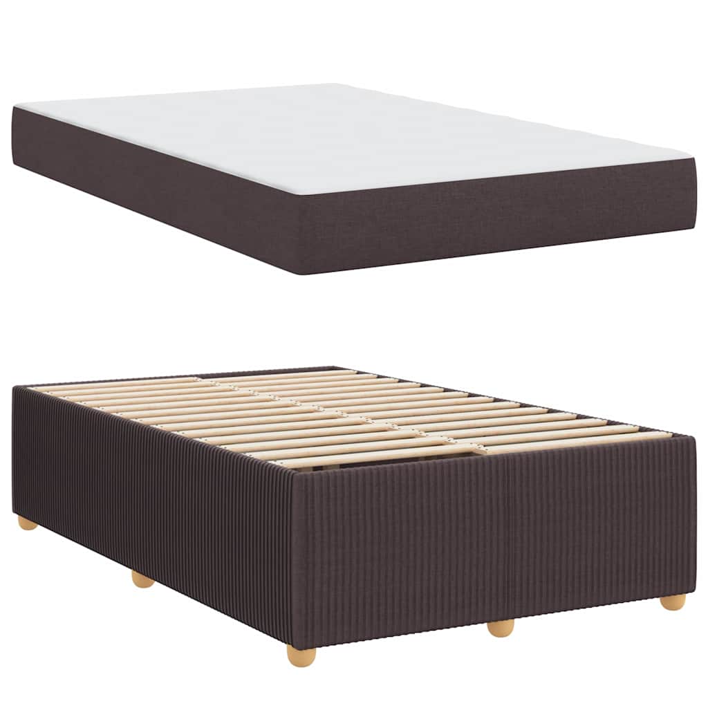 Sengeramme Med Madras Med Madras Mørkebrun 120 X 190 Cm Stof - Billede 5
