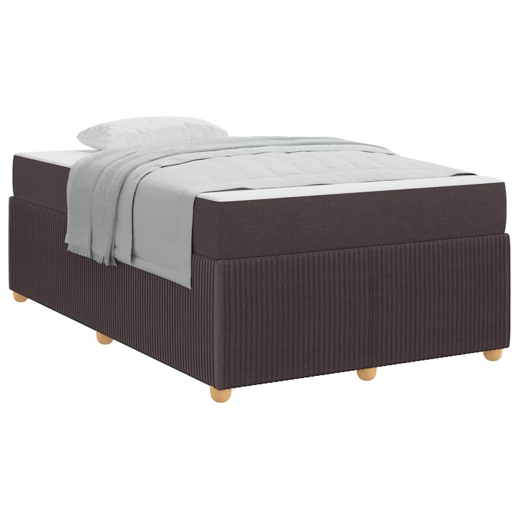 Sengeramme Med Madras Med Madras Mørkebrun 120 X 190 Cm Stof - Billede 3