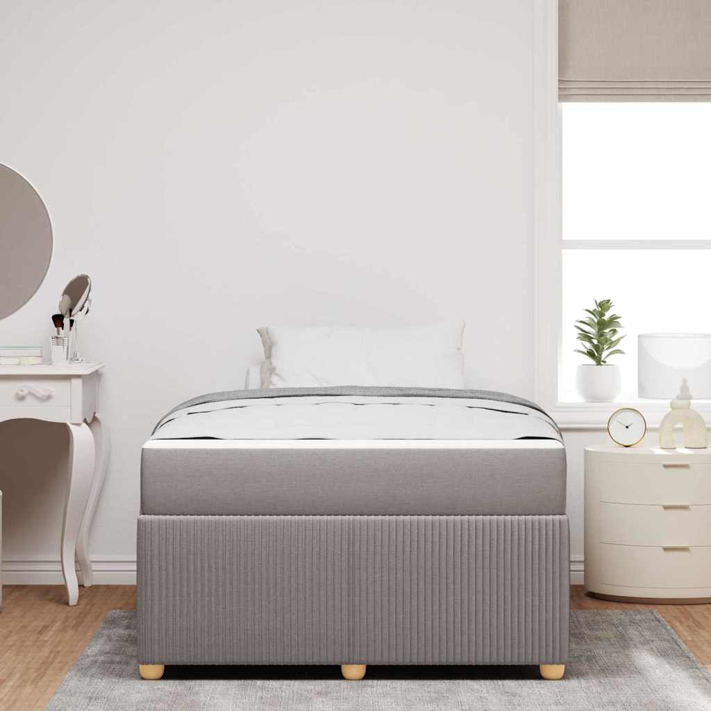 Sengeramme Med Madras Med Madras Gråbrun 120 X 190 Cm Stof - Billede 4