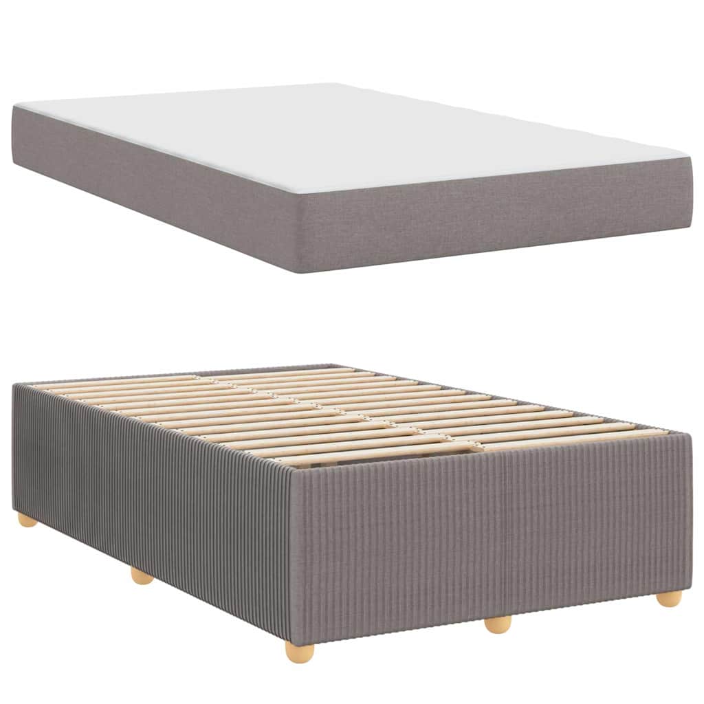 Sengeramme Med Madras Med Madras Gråbrun 120 X 190 Cm Stof - Billede 5