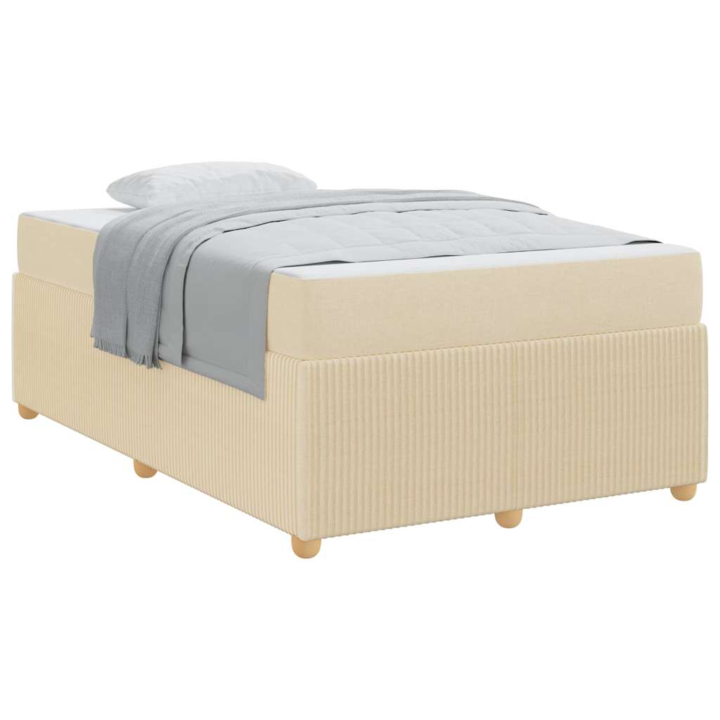 Sengeramme Med Madras Med Madras Creme 120 X 190 Cm Stof - Billede 3