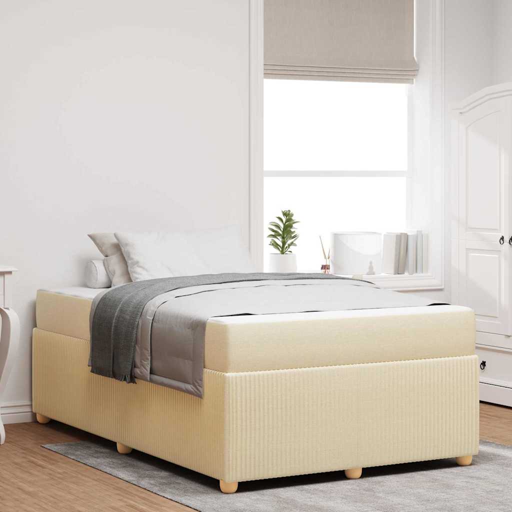 Sengeramme Med Madras Med Madras Creme 120 X 200 Cm Stof - Hovedbillede