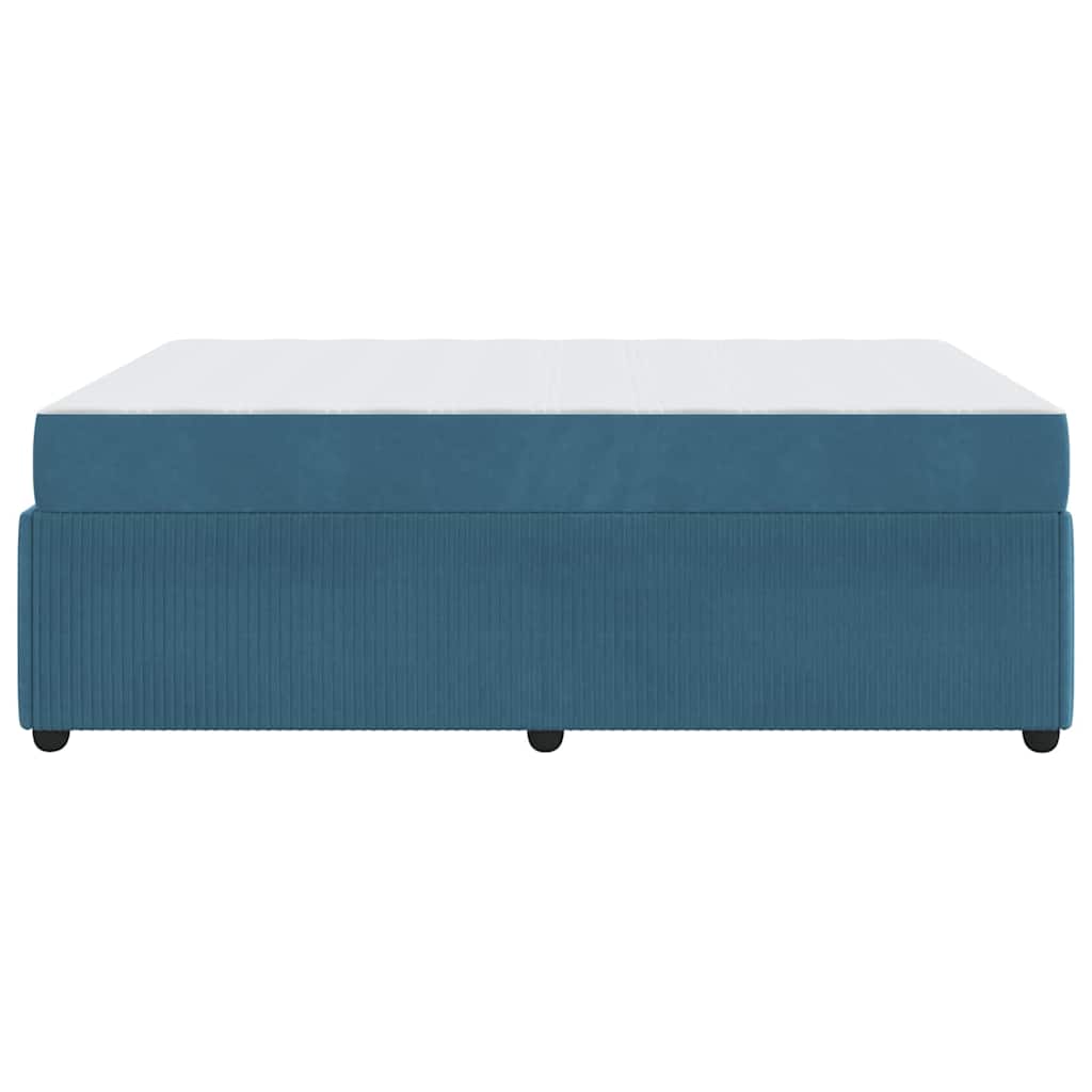 Sengeramme Med Madras Med Madras Blå 160 X 200 Cm Fløjl - Billede 7