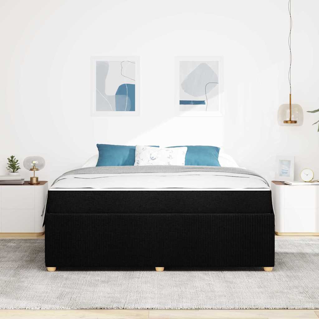 Sengeramme Med Madras Med Madras Sort 180 X 200 Cm Stof - Billede 4