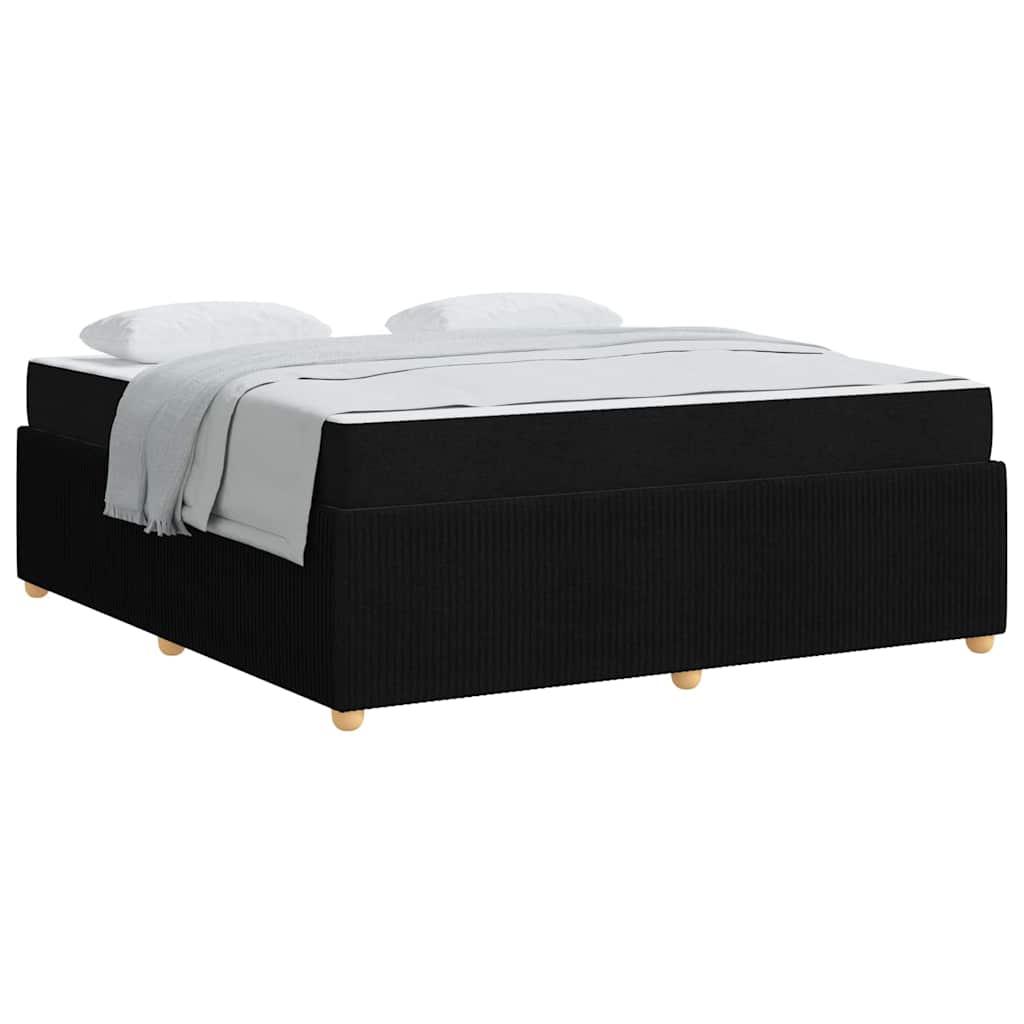 Sengeramme Med Madras Med Madras Sort 180 X 200 Cm Stof - Billede 3