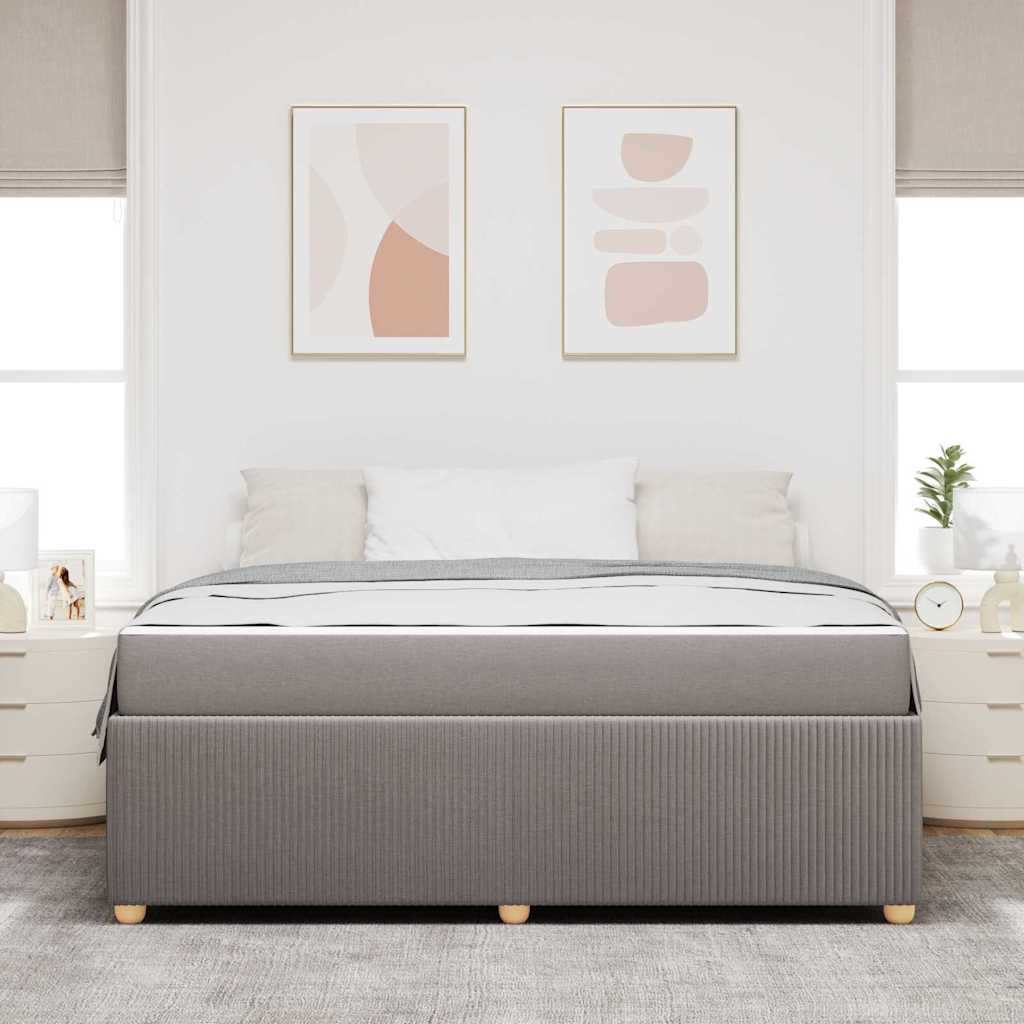 Sengeramme Med Madras Med Madras Gråbrun 180 X 200 Cm Stof - Billede 4