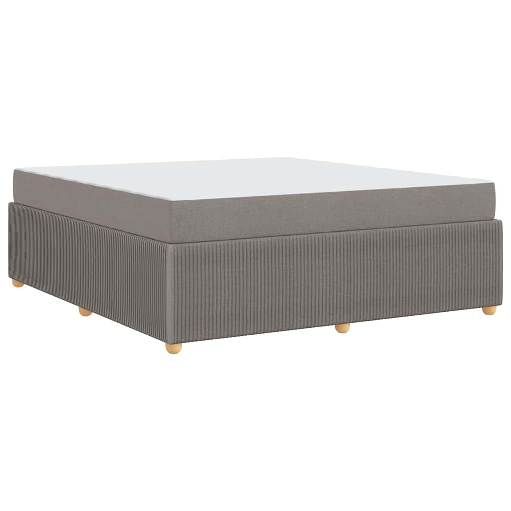 Sengeramme Med Madras Med Madras Gråbrun 180 X 200 Cm Stof - Billede 2