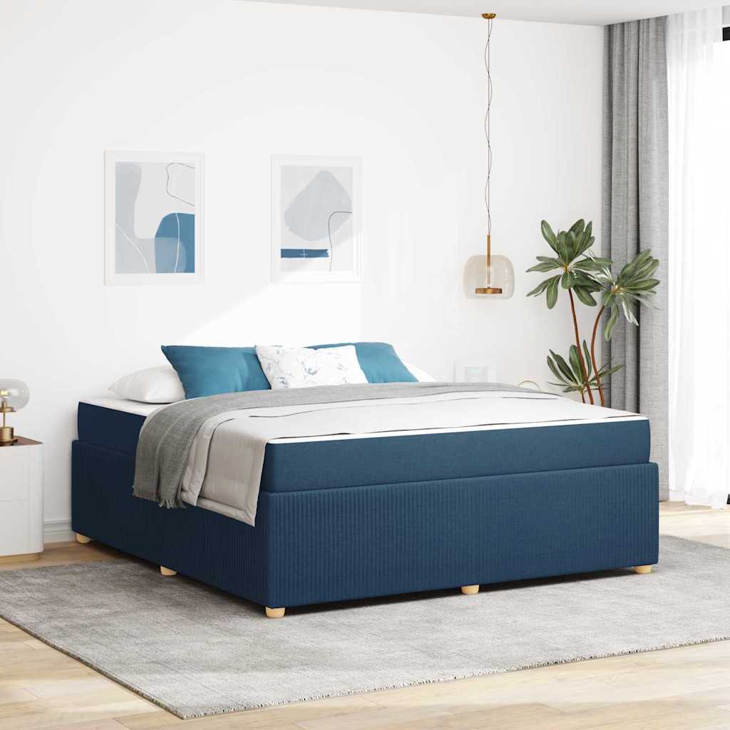 Sengeramme Med Madras Med Madras Blå 180 X 200 Cm Stof - Hovedbillede