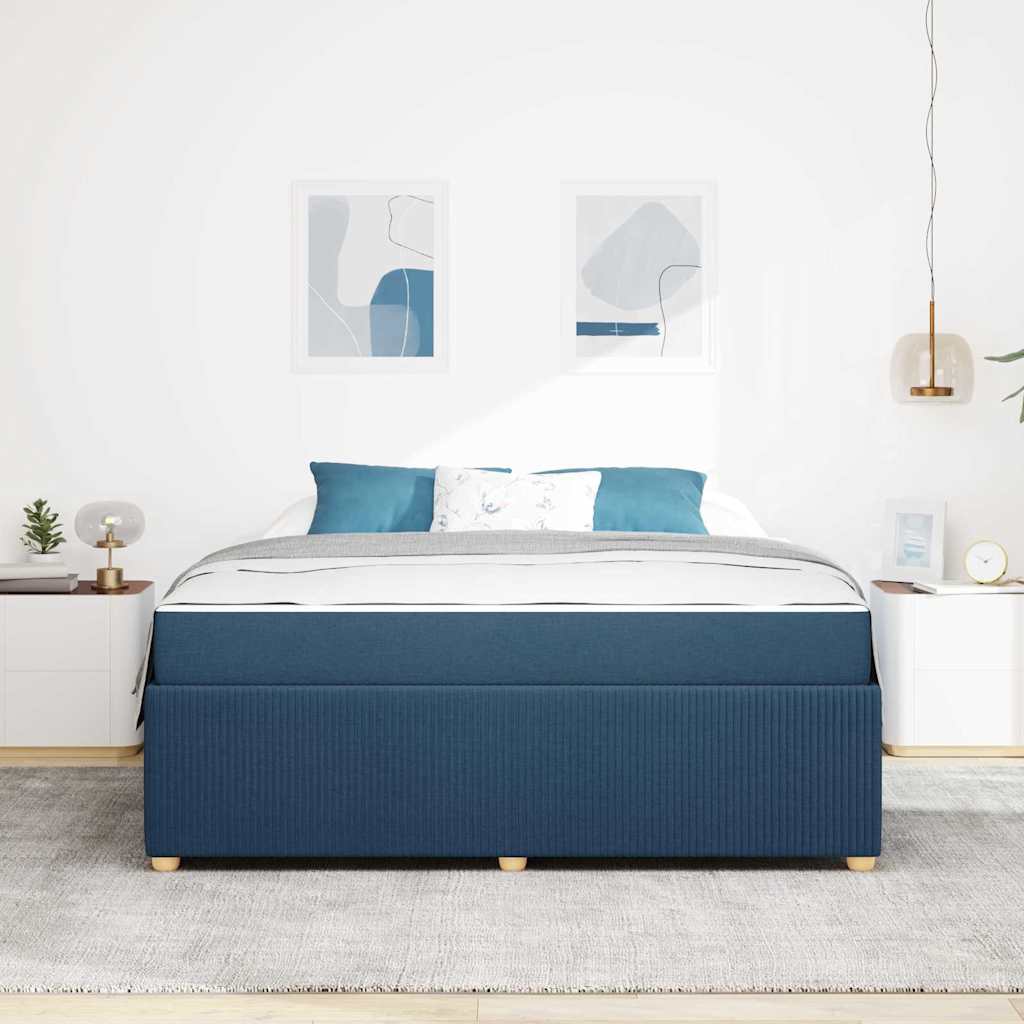Sengeramme Med Madras Med Madras Blå 180 X 200 Cm Stof - Billede 4